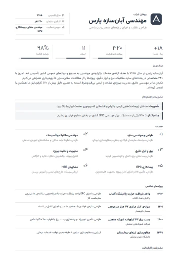 Sample company profile in the Consulting · Charcoal template