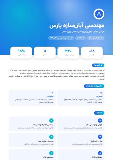 Sample company profile in the Startup · Blue & cyan template