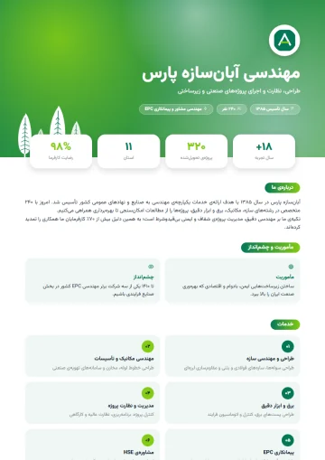 نمونه‌ی پروفایل شرکت با قالب استارتاپی · سرو
